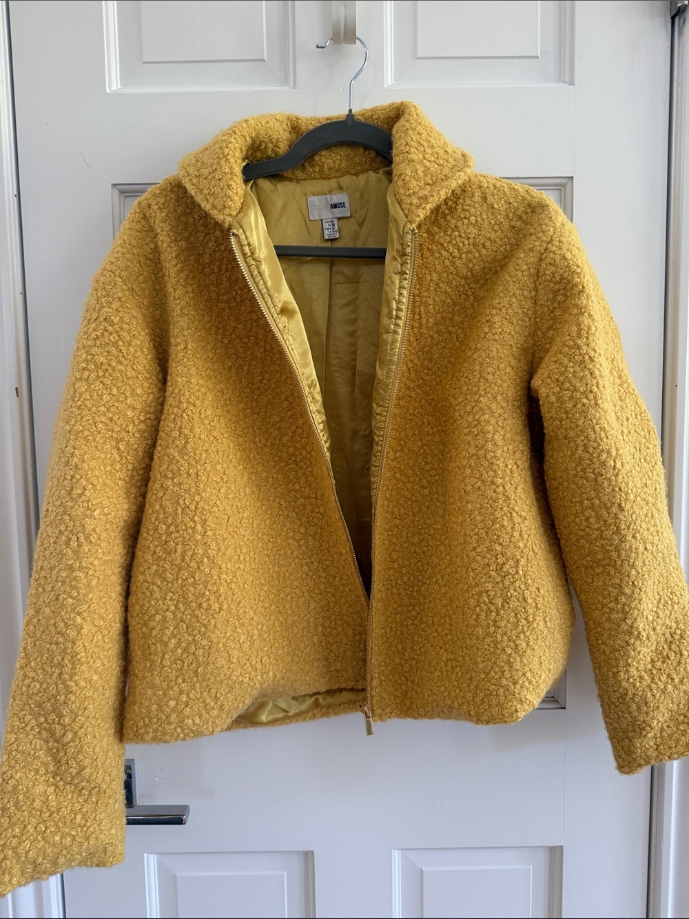 a new day Mustard Teddy Bouclé Zip Jacket